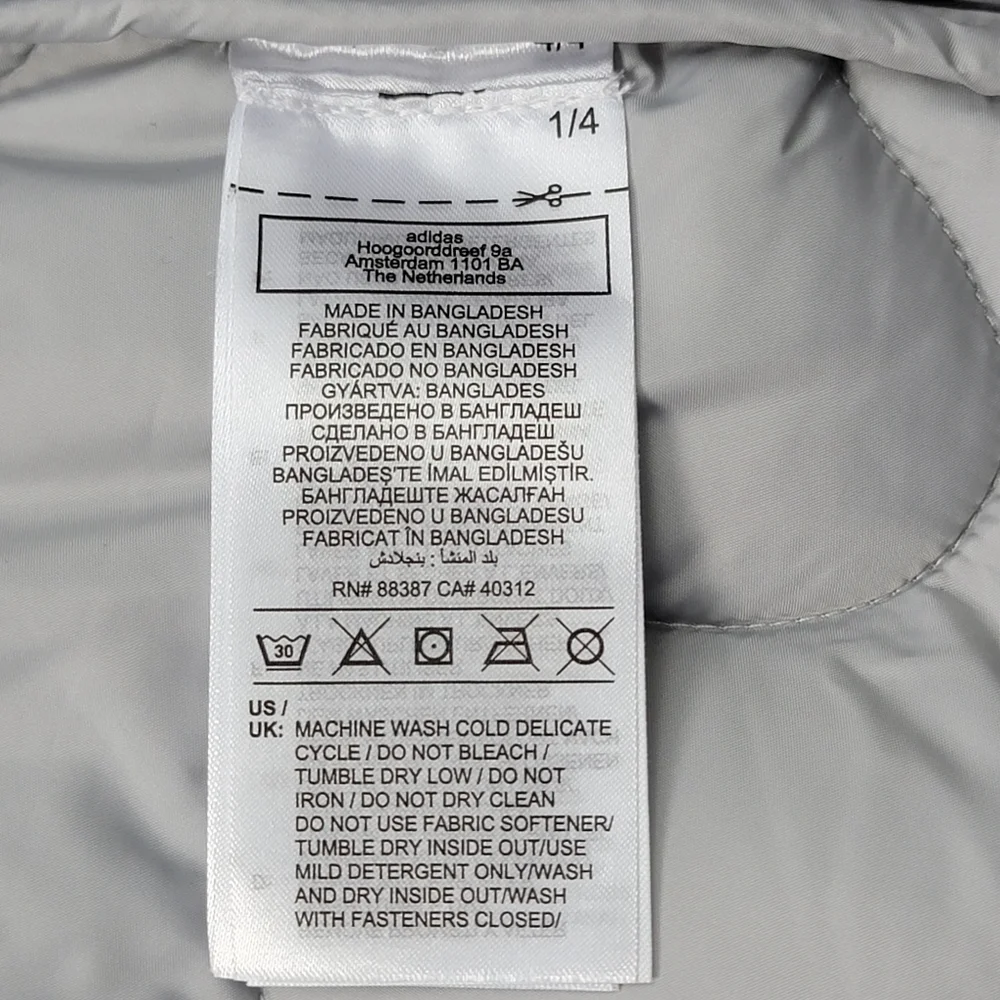 adidas Men's Nuganic Light Insulation Jacket Vest Gray IS1262 Size 2XL New - Picture 11 of 11